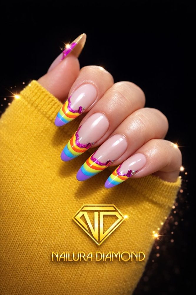 Pear Cut manicure at Nailura Diamond